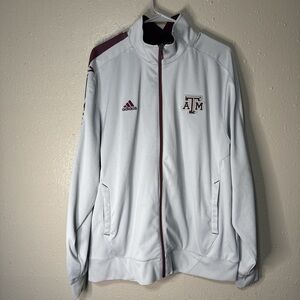 Adidas Men's White ATM Jacket with Maroon Details